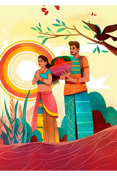 Avurudu Prints - Avurudu Greeting (Couple)